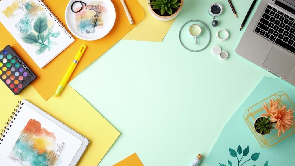 Isang koleksyon ng mga digital art tools at Filipino-inspired design na nilikha ng mga mag-aaral.